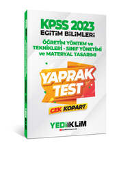 Yediiklim Yayınları - Yediiklim Yayınları 2023 KPSS Eğitim Bilimleri Öğretim Yöntem ve Teknikleri- Sınıf Yönetimi- Materyal Tasarımı Çek Kopart Yaprak Test