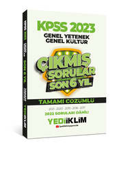 Yediiklim Yayınları - Yediiklim Yayınları 2023 KPSS GY GK Son 6 Yıl Tamamı Çözümlü Çıkmış Sorular