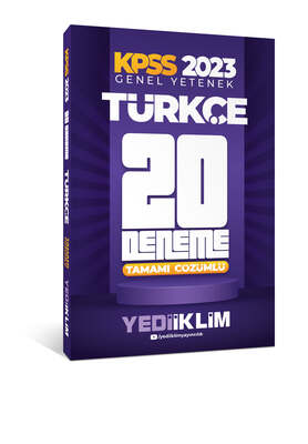 Yediiklim Yayınları 2023 KPSS Genel Yetenek Türkçe Tamamı Çözümlü 20 Deneme - 1