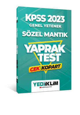 Yediiklim Yayınları 2023 KPSS Genel Yetenek Sözel Mantık Çek Kopart Yaprak Test - 1