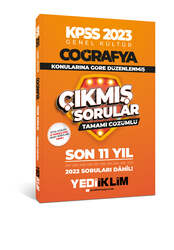 Yediiklim Yayınları - Yediiklim Yayınları 2023 KPSS Genel Kültür Coğrafya Konularına Göre Tamamı Çözümlü Son 11 Yıl Çıkmış Sorular