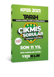 Yediiklim Yayınları - Yediiklim Yayınları 2023 KPSS Genel Kültür Tarih Konularına Göre Tamamı Çözümlü Son 11 Yıl Çıkmış Sorular