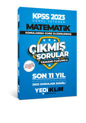 Yediiklim Yayınları - Yediiklim Yayınları 2023 KPSS Genel Yetenek Matematik Konularına Göre Tamamı Çözümlü Son 11 Yıl Çıkmış Sorular