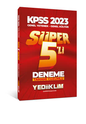 Yediiklim Yayınları 2023 KPSS Genel Yetenek Genel Kültür Tamamı Çözümlü Süper 5'li Deneme - 1