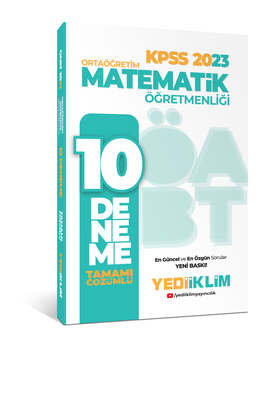 Yediiklim Yayınları 2023 ÖABT Ortaöğretim Matematik Öğretmenliği Tamamı Çözümlü 10 Deneme - 1