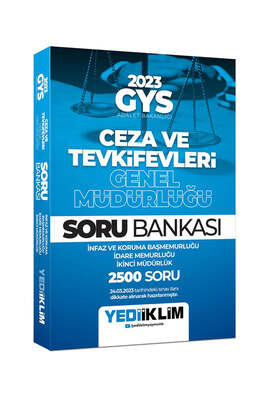 Yediiklim Yayınları 2023 GYS Adalet Bakanlığı Ceza ve Tevkifevleri Genel Müdürlüğü Soru Bankası - 1