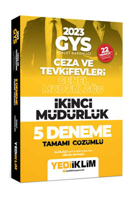 Yediiklim Yayınları 2023 GYS Ceza Ve Tevkifevleri Genel Müdürlüğü İkinci Müdürlük 5 Deneme Tamamı Çözümlü - 1