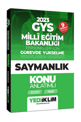 Yediiklim Yayınları 2023 GYS Millî Eğitim Bakanlığı Personelleri İçin Görevde Yükselme Saymanlık Konu Anlatımlı - 1