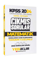 Yediiklim Yayınları KPSS 2024 Ortaöğretim-Önlisans Matematik Konularına Göre Çıkmış Sorular - Yediiklim Yayınları