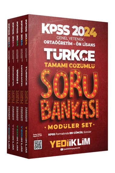 Yediiklim Yayınları 2024 KPSS Ortaöğretim - Önlisans GK-GY Tamamı Çözümlü Modüler Soru Bankası Seti - 1