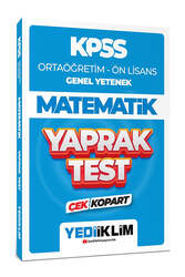 Yediiklim Yayınları 2024 KPSS Ortaöğretim Ön Lisans Genel Yetenek Matematik Çek Kopart Yaprak Test - Yediiklim Yayınları