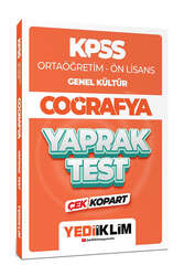 Yediiklim Yayınları 2024 KPSS Ortaöğretim Ön Lisans Genel Kültür Coğrafya Çek Kopart Yaprak Test - Yediiklim Yayınları