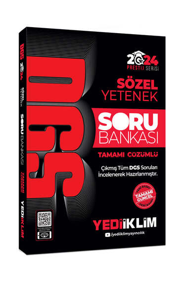 Yediiklim Yayınları 2024 DGS Sözel Yetenek Tamamı Çözümlü Soru Bankası - 1