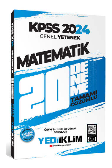 Yediiklim Yayınları 2024 KPSS Genel Yetenek Matematik Tamamı Çözümlü 20 Deneme - 1