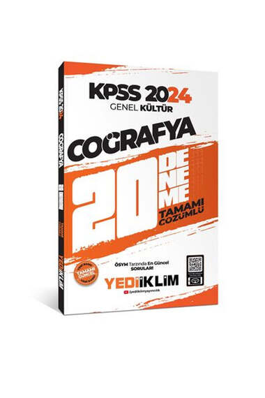 Yediiklim Yayınları 2024 KPSS Genel Kültür Coğrafya Tamamı Çözümlü 20 Deneme - 1
