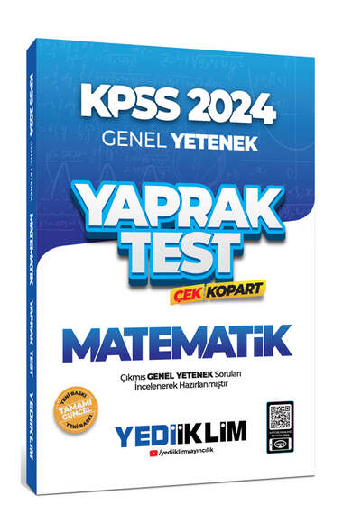 Yediiklim Yayınları 2024 KPSS Genel Yetenek Matematik Çek Kopart Yaprak Test - 1