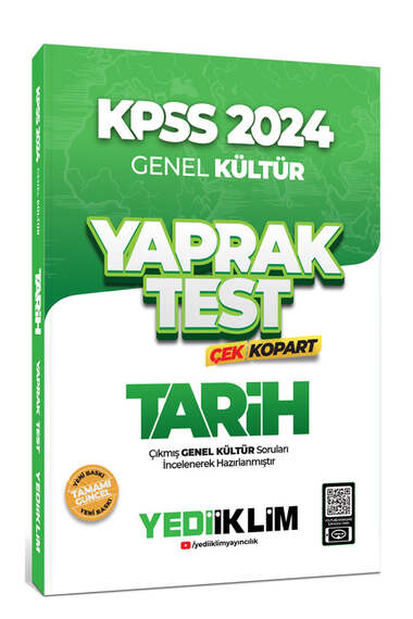 Yediiklim Yayınları 2024 KPSS Genel Kültür Tarih Çek Kopart Yaprak Test - 1