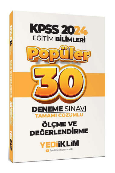 Yediiklim Yayınları 2024 Eğitim Bilimleri Ölçme ve Değerlendirme Popüler Tamamı Çözümlü 30 Deneme - 1