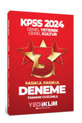 Yediiklim Yayınları 2024 KPSS Genel Yetenek Genel Kültür Tamamı Çözümlü 3 Yıldız Fasikül Deneme - Yediiklim Yayınları