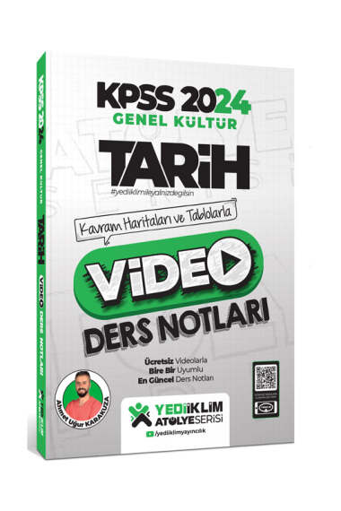 Yediiklim Yayınları 2024 KPSS Atölye Serisi Tarih Video Ders Notları - 1