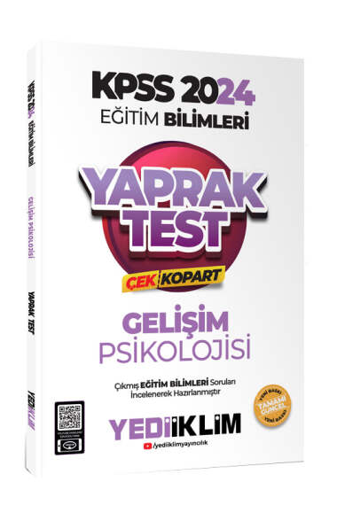 Yediiklim Yayınları 2024 KPSS Eğitim Bilimleri Gelişim Psikolojisi Çek Kopart Yaprak Test - 1