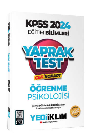 Yediiklim Yayınları 2024 KPSS Eğitim Bilimleri Öğrenme Psikolojisi Çek Kopart Yaprak Test - 1