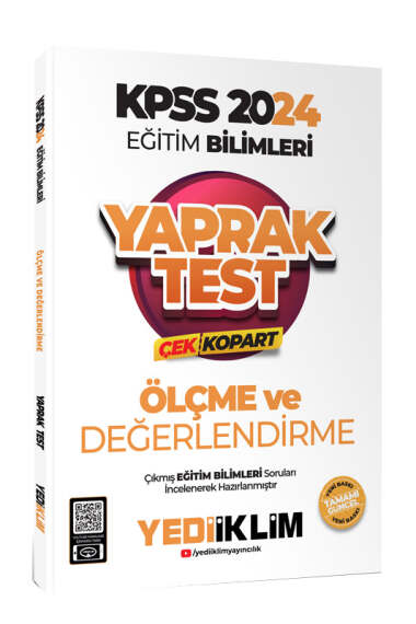 Yediiklim Yayınları 2024 KPSS Eğitim Bilimleri Ölçme ve Değerlendirme Çek Kopart Yaprak Test - 1