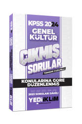 Yediiklim Yayınları 2024 KPSS Genel Kültür Konularına Göre Tamamı Çözümlü Çıkmış Sorular - Yediiklim Yayınları