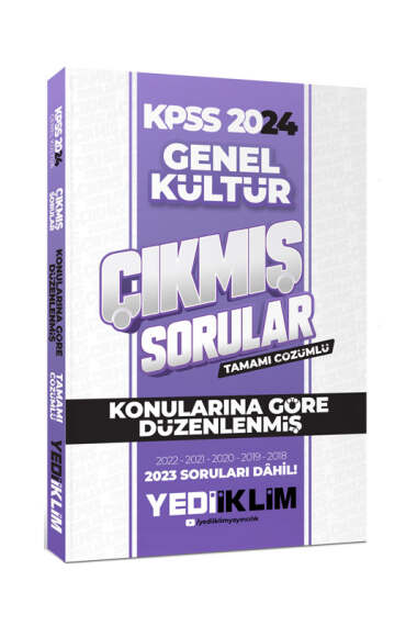 Yediiklim Yayınları 2024 KPSS Genel Kültür Konularına Göre Tamamı Çözümlü Çıkmış Sorular - 1