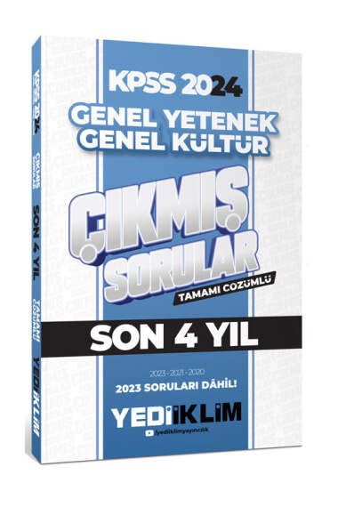 Yediiklim Yayınları 2024 KPSS Lisans Genel Yetenek Genel Kültür Son 4 Yıl Tamamı Çözümlü Çıkmış Sorular - 1