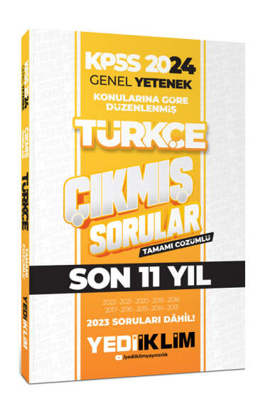 Yediiklim Yayınları 2024 KPSS Genel Yetenek Lisans Türkçe Konularına Göre Tamamı Çözümlü Çıkmış Sorular - 1