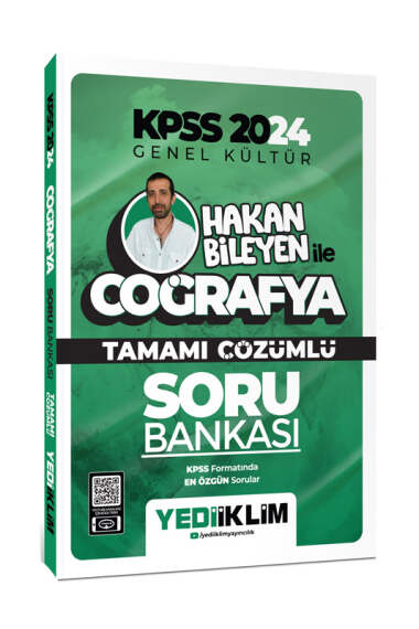 Yediiklim Yayınları 2024 Kpss Hakan Bileyen ile Coğrafya Tamamı Çözümlü Soru Bankası - 1