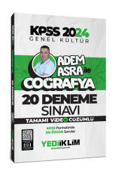 Yediiklim Yayınları 2024 KPSS Genel Kültür Adem Asra ile Coğrafya Tamamı Video Çözümlü 20 Deneme Sınav - Yediiklim Yayınları