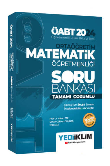 Yediiklim Yayınları 2024 ÖABT Ortaöğretim Matematik Öğretmenliği Tamamı Çözümlü Soru Bankası - 1