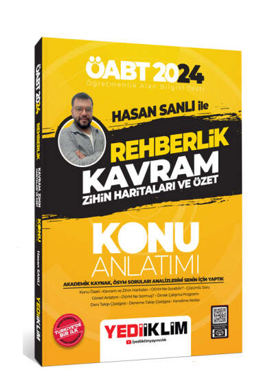 Yediiklim Yayınları 2024 ÖABT Hasan Sanlı İle Rehberlik Kavram Zihin Haritaları ve Özet Konu Anlatımı - 1