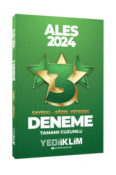 Yediiklim Yayınları 2024 ALES Sayısal-Sözel Yetenek Tamamı Çözümlü 3 Yıldız Deneme - 1