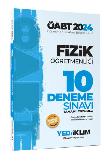 Yediiklim Yayınları 2024 ÖABT Fizik Öğretmenliği Tamamı Video Çözümlü 10 Deneme Sınavı - 1