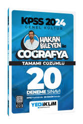 Yediiklim Yayınları 2024 KPSS Genel Kültür Hakan Bileyen ile Coğrafya Tamamı Çözümlü 20 Deneme - Yediiklim Yayınları