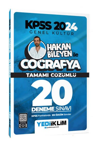 Yediiklim Yayınları 2024 KPSS Genel Kültür Hakan Bileyen ile Coğrafya Tamamı Çözümlü 20 Deneme - 1