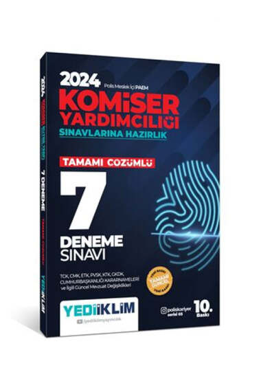 Yediiklim Yayınları 2024 Polis Meslek İçi PAEM Komiser Yardımcılığı Sınavlarına Hazırlık Tamamı Çözümlü 7 Deneme Sınavı - 1