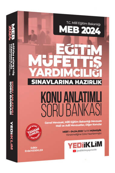 Yediiklim Yayınları MEB 2024 Eğitim Müfettiş Yardımcılığı Sınavlarına Hazırlık Konu Anlatımlı Soru Bankası - 1