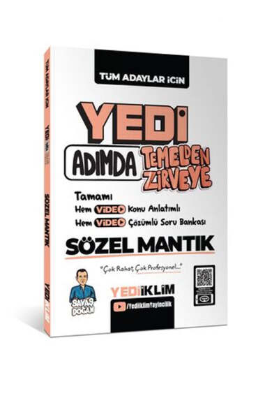 Yediiklim Yayınları Yedi Adımda Temelden Zirveye Sözel Mantık Video Konu Anlatımlı Video Çözümlü Soru Bankası - 1