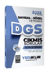 Yediiklim Yayınları 2025 DGS Sayısal-Sözel Yetenek Tamamı Çözümlü Son 5 Sınav Çıkmış Sorular - Yediiklim Yayınları