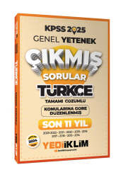 Yediiklim Yayınları 2025 KPSS Genel Yetenek Lisans Türkçe Konularına Göre Tamamı Çözümlü Son 11 Yıl Çıkmış Sorular - Yediiklim Yayınları