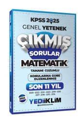 Yediiklim Yayınları 2025 KPSS Genel Yetenek Lisans Matematik Konularına Göre Tamamı Çözümlü Son 11 Yıl Çıkmış Sorular - Yediiklim Yayınları