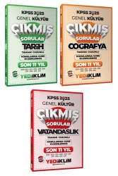 Yediiklim Yayınları 2025 KPSS Genel Kültür 11 Yıl Çıkmış Sorular Seti (3 Kitap) - Yediiklim Yayınları