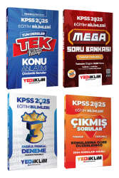 Yediiklim Yayınları 2025 KPSS Eğitim Bilimleri Konu - Soru - Deneme ve Çıkmış Sorular Seti - Yediiklim Yayınları