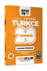 Yediiklim Yayınları 2025 KPSS Genel Yetenek Türkçe Tamamı Çözümlü 20 Deneme - Yediiklim Yayınları