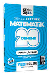 Yediiklim Yayınları 2025 KPSS Genel Yetenek Matematik Tamamı Çözümlü 20 Deneme - Yediiklim Yayınları