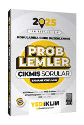 Yediiklim Yayınları 2025 Tüm Adaylar İçin Problemler Konularına Göre Düzenlenmiş Tamamı Çözümlü Çıkmış Sorular - Yediiklim Yayınları